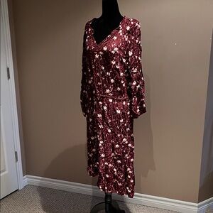 Hatley Maroon Floral Long Sleeve Dress